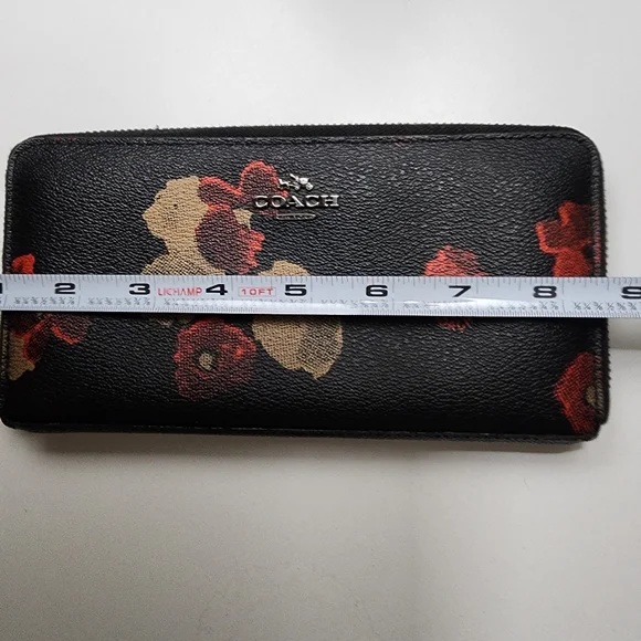 Coach Black and Red Floral Wallet - Picture 9 of 11
